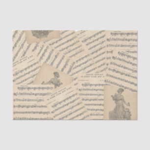Vintage französisches Hochzeitsmarsch-Musik-Tasche Seidenpapier