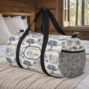 Vintage Französisches Landhaus Blau Toile Personal Duffle Bag