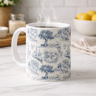 Vintage Französisches Landhaus "Blaue Toile de Jou Kaffeetasse