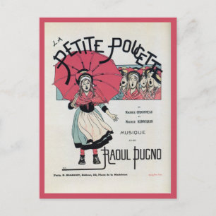 Vintage französisches Musikplakat für Kinder Postkarte