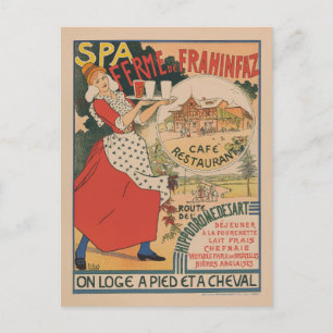 Vintage französisches Restaurant Café Reise Postkarte