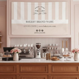 Vintage französisches rosa Bäckerei-Logo-Event-Dis Banner