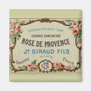 Vintage-Französisches-Rosen-Label-Paris-Kühlschran Magnet