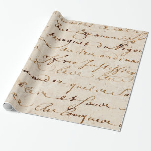 Vintage-französisches Skript-Grunge-Pergamentpapie Geschenkpapier