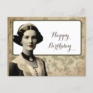 Vintage-Frau Alles Gute zum Geburtstag Postkarte