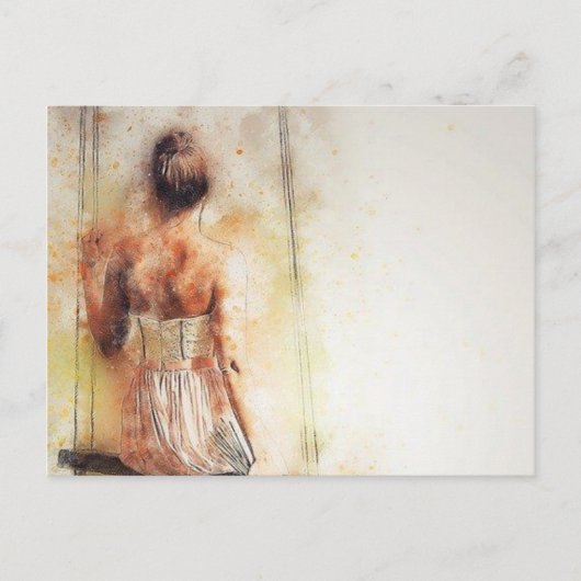 Vintage Frau auf der Postkarte (Vorderseite)