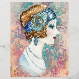 Vintage Frau aus den 1920er Jahren über altes Papi