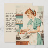 Vintage Frau bereitet Ostereier zu Feiertagskarte (Vorne/Hinten)