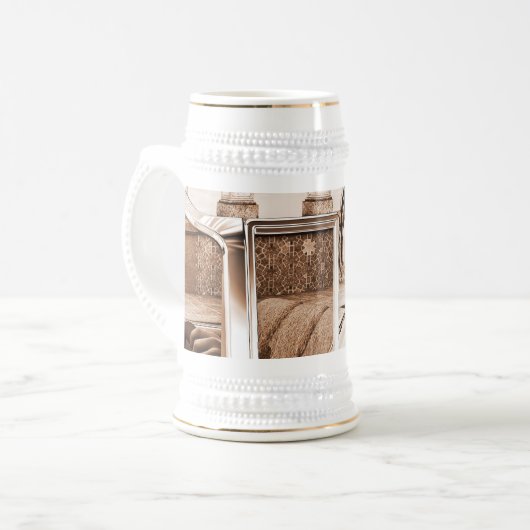 Vintage Frau Bierglas (Vorderseite Links)