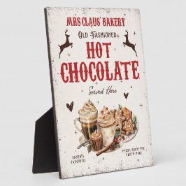 Vintage Frau Claus Bäckerei Hot Chocolate Weihnach Fotoplatte
