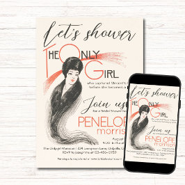 Vintage Frau - das einzige Brautparty für Mädchen Einladung