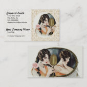 Vintage Frau der 1920er Jahre Visitenkarte (Vorne/Hinten)