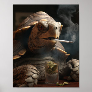 Vintage Frau Fatale mit einem Zigarettenplakat Poster
