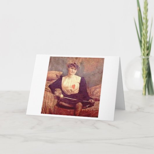 Vintage Frau Fencer! Vintage Fixierungsnotienkkart Karte (Vorderseite)