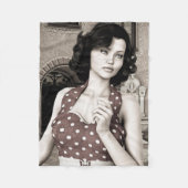Vintage Frau Fleecedecke (Vorderseite)