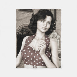 Vintage Frau Fleecedecke