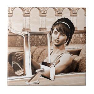 Vintage Frau Fliese