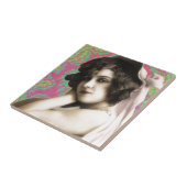 Vintage Frau Fliese (Seite)