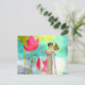 Vintage Frau Florin der Postkarte (Stehend Vorderseite)