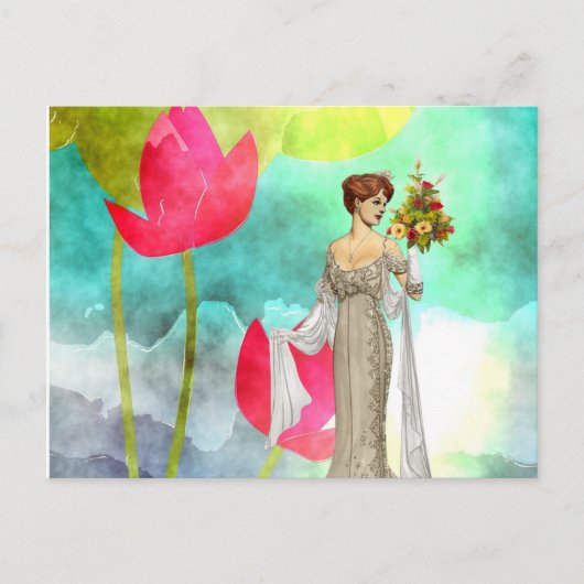 Vintage Frau Florin der Postkarte (Vorderseite)