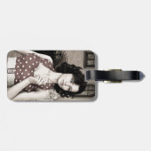 Vintage Frau Gepäckanhänger (Rückseite horizontal)