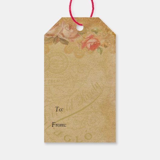 Vintage Frau Geschenkanhänger (Rückseite)