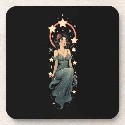 VINTAGE FRAU GETRÄNKEUNTERSETZER (Vorderseite)