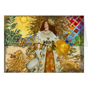 Vintage Frau Goldene Sonne: Löwe Sternzeichen Coll