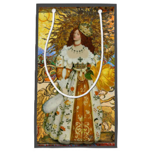 Vintage Frau Goldene Sonne: Löwe Sternzeichen Coll Kleine Geschenktüte