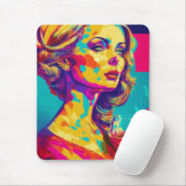 Vintage Frau Holen Sie ein Glas Abstrakte Kunst Mousepad (Mit Mouse)