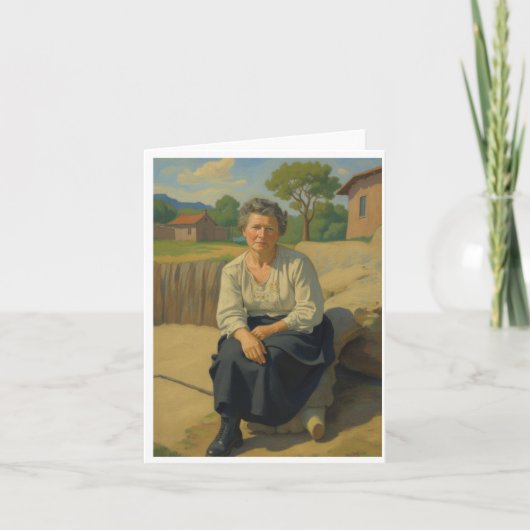 Vintage Frau im Freien Dankeskarte (Vorderseite)