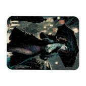 Vintage Frau im Regen Magnet (Horizontal)