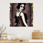 Vintage Frau in Corset Poster (Küche)