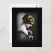 Vintage Frau in der schwarzen Postkarte (Vorne/Hinten)