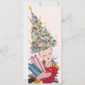 Vintage Frau in der Weihnachtsbaumhütte Weihnachts Einladung (Vorderseite)