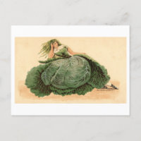 Vintage Frau in Lettuce/Cabbage Dress