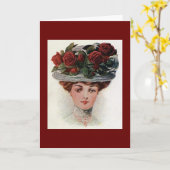 Vintage Frau Karte (Gelbe Blume)