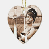 Vintage Frau Keramikornament (Links)