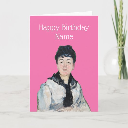Vintage Frau lächelt Edouard Manet Geburtstag Karte (Vorderseite)