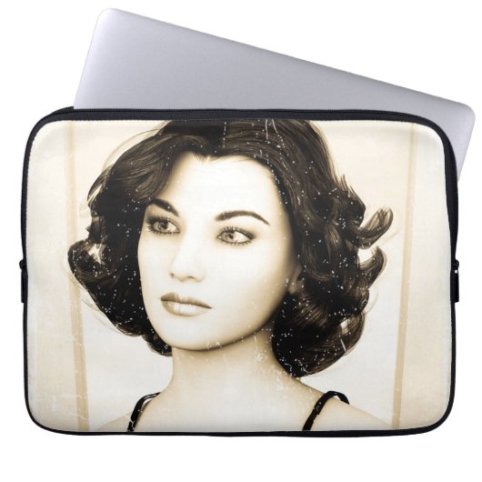 Vintage Frau Laptopschutzhülle (Vorderseite)
