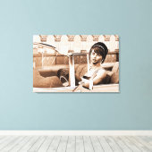 Vintage Frau Leinwanddruck (Insitu (Holzboden))