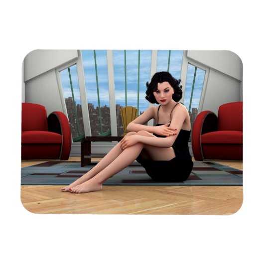 Vintage Frau Magnet (Horizontal)