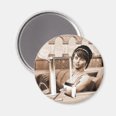 Vintage Frau Magnet (Vorderseite/Rückseite)