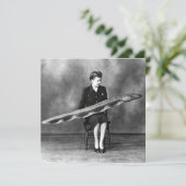 Vintage Frau mit Aal Dankeskarte (Stehend Vorderseite)