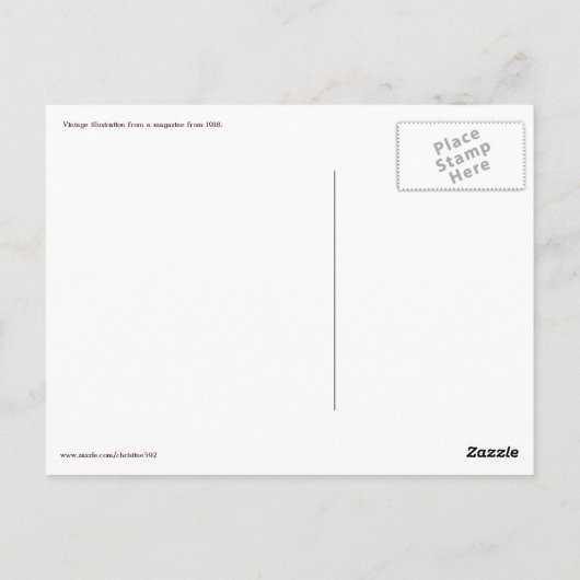 Vintage Frau mit Brief Postkarte (Rückseite)