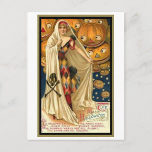Vintage Frau mit Cape Postkarte