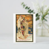 Vintage Frau mit Kap Postkarte (Stehend Vorderseite)