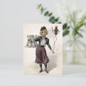 Vintage Frau mit Krampus Doll Postkarte (Stehend Vorderseite)