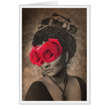 Vintage Frau mit Rose