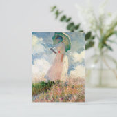 Vintage Frau mit Sonnenschirm gegenüber dem Links Postkarte (Stehend Vorderseite)